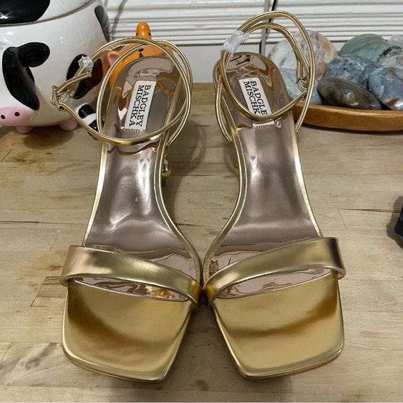 Badgley Mischka Ivette II Metallic Stiletto Sandal Size 9 - Picture 2 of 10
